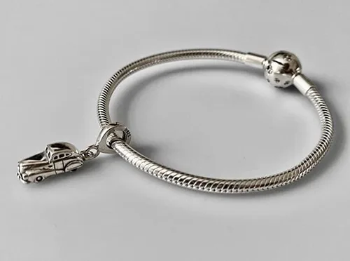 Miniatura 2 de Abalorio de plata de ley 925 que se adapta a pulseras y collares Pandora y más bricolaje (auto clásico vintage)