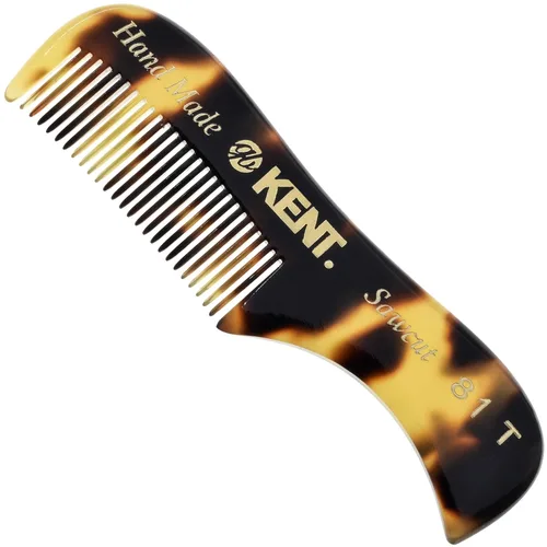 Miniatura 14 de Peine Kent, peine para bigote de 2.87 pulgadas, dientes finos para bigote y barba modelo n.° 81T, 3.05 pulgadas de longitud, Marrón tortuga