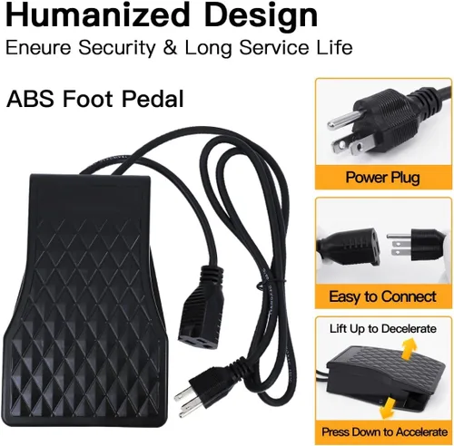 Miniatura 6 de Herramienta Rotatoria de Eje Flexible de 380W con Pedal de Pie de Velocidad Sin Escalones, Kit Tallador Amoladora Colgante de Metal Multifunción