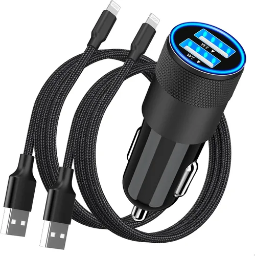Miniatura 12 de Rombica [Apple MFi Certified] iPhone Fast Car Charger, 52.5W USB-C PD&QC3.0 Car Power Cigarette Lighter USB Charger Adapter with 2Pack Lightning