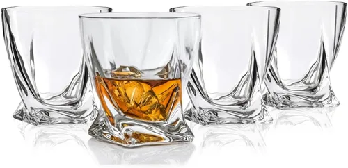 Miniatura 5 de LEMONSODA Vasos retorcidos de alta calidad, juego de 4, 12, 48, elegantes vasos de whisky para whisky escocés, malta individual, juego de vidrio a