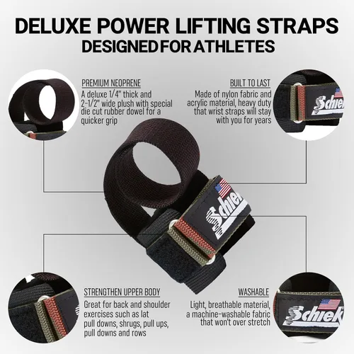 Miniatura 3 de Schiek Sports 1000-PLS Deluxe Power Lifting Muñequeras - Muñequeras de levantamiento de pesas