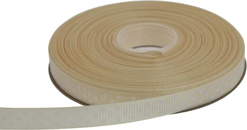 Miniatura 52 de Cinta de grogrén de lunares de 25 yardas cada rollo 100% poliéster (1 pulgada, beige)