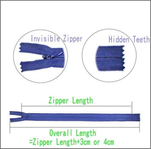 Miniatura 3 de Leekayer Cremallera invisible de 14 pulgadas para costura artesanal, bolsa de vestir 3# beige gris 14.0 in, cremallera oculta de nailon para Beige