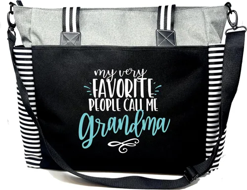 Miniatura 10 de Brooke & Jess Designs Bolso de mano para la abuela – Bolso de lona resistente con cremallera y bolsillo interior para la abuela para uso diario