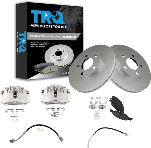 Miniatura 35 de TRQ Kit de pastillas de freno y rotor de cerámica delantera compatible con Chevrolet Malibu 2016