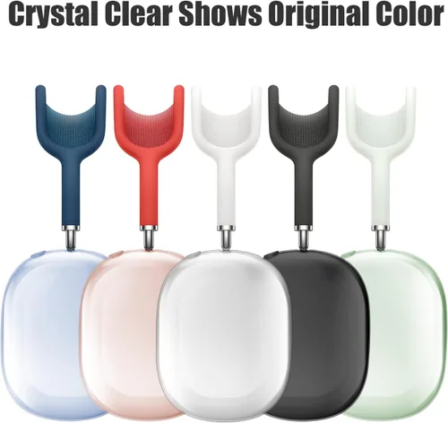 Miniatura 6 de VICHYIE Funda para AirPods Max, funda transparente de TPU suave antiarañazos, accesorios transparentes para auriculares Airpods Max (transparente)