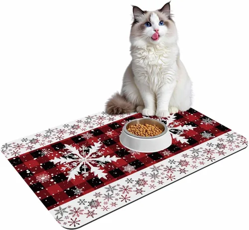Miniatura 7 de Tapete de baño con diseño de copos de nieve para bañera, antideslizante, de secado rápido y absorbente, tierra de diatomeas, cocina, ducha