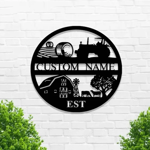 Miniatura 64 de Letrero de metal personalizado con nombre de camión, semirremolque, arte de pared para valla de garaje, patio, decoración al aire libre, letrero
