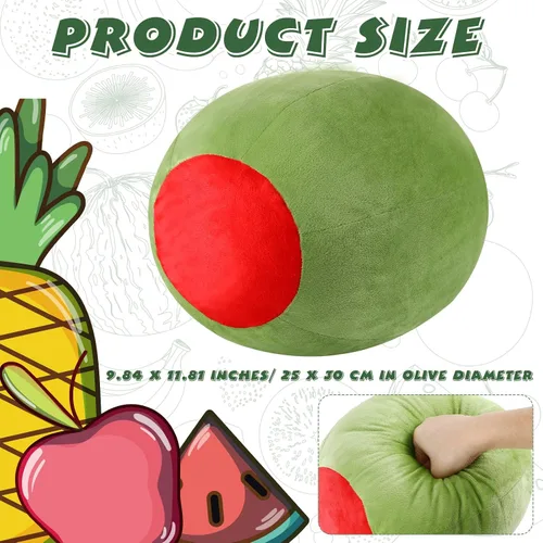 Miniatura 2 de Beeveer Bonita almohada de olivo de olivo decorativa Kawaii para decoración de habitación, regalos de frutas, peluches para abrazar, cojín suave