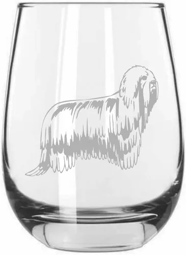 Miniatura 20 de Sakhalin Husky Dog - Copa de vino grabada personalizada de 15.25 onzas sin tallo