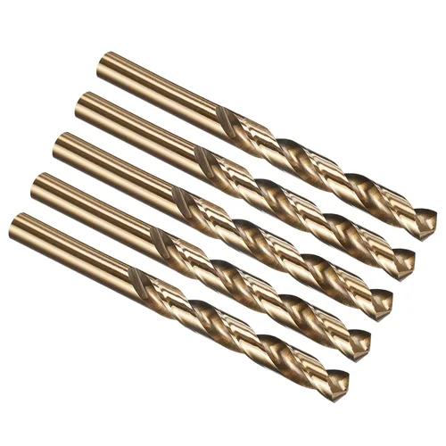 Miniatura 39 de PATIKIL Broca Jobber de 0.039 in, vástago recto M35 cobalto 5% acero de alta velocidad 135° acabado dorado para metal duro de acero inoxidable - 2