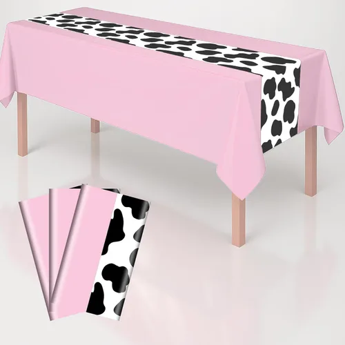 Miniatura 10 de Mantel rectangular de 3 piezas para decoración de fiestas de cumpleaños, mantel de plástico de 108 x 54 pulgadas, desechable, suministros