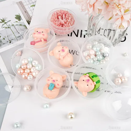 Miniatura 4 de AUEAR, Paquete de 50 cápsulas redondas pequeñas translúcidas de 2 pulgadas, envases vacíos de plástico para chicles para premios de fiesta