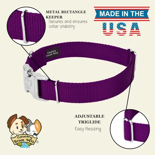 Miniatura 7 de Country Brook Petz – Collar de nailon premium con hebilla de metal para perros de razas pequeñas, medianas y grandes – Más de 10 colores geniales