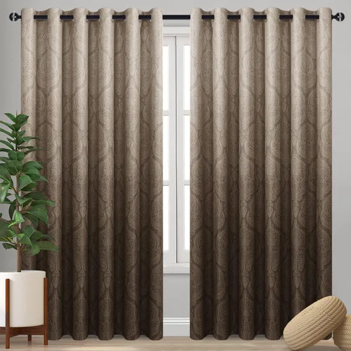 Miniatura 54 de DWCN - Cortinas blackout para dormitorio, diseño de damasco con aislamiento térmico y ojales, para sala de estar, juego de 2 paneles de cortina Gris