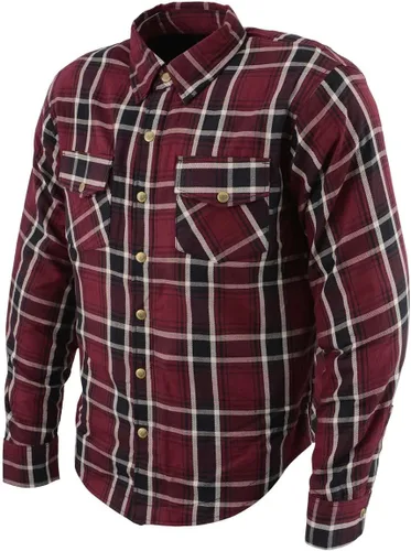 Miniatura 15 de Camisa de motociclista Milwaukee Leather para hombre, de franela a cuadros con fibra de aramida y armadura, Mediana MPM1654