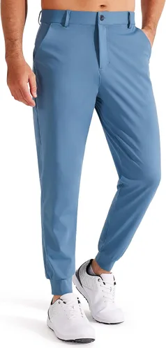 Libin Pantalones deportivos de golf elásticos en 4 direcciones con bolsillos, pantalones de vestir ajustados para trabajo, pantalones deportivos