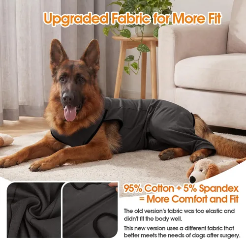 Miniatura 5 de Traje de recuperación para perros para piernas traseras, pantalones para perros para evitar lamer, manga para perros, piernas traseras y abdomen