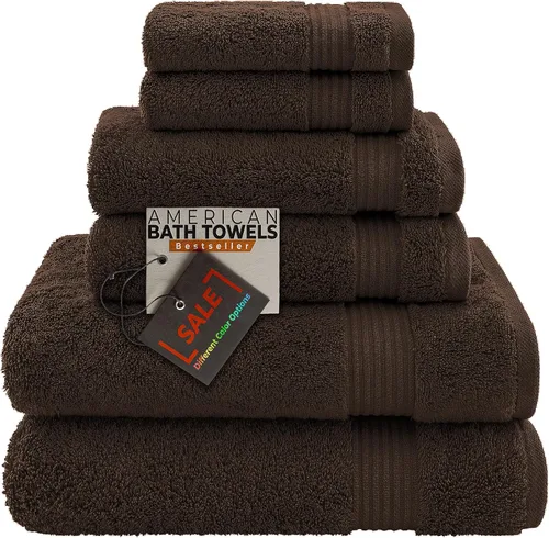 Miniatura 31 de American Bath Towels Juego de 6 toallas turcas de 100% algodón, ultra suaves, absorbentes, 2 toallas de baño, 2 toallas de mano, 2 toallas pequeñas