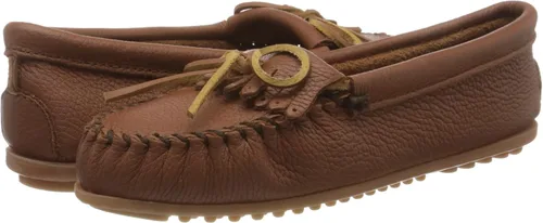 Miniatura 7 de Minnetonka Mocasines suaves de piel de ciervo para mujer, Negro