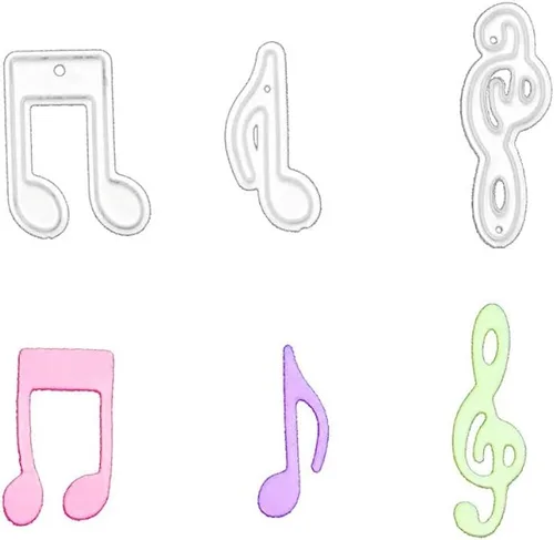 Miniatura 7 de Troqueles de corte de saxo de piano para banda de música, notas musicales, plantillas de metal en relieve, molde de plantilla para álbumes