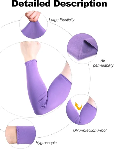 Miniatura 5 de Bememo Unisex UV Protection Sleeves Long Arm Sleeves for Women Cooling Arm Cover for Outdoor(Black,12 Pairs)