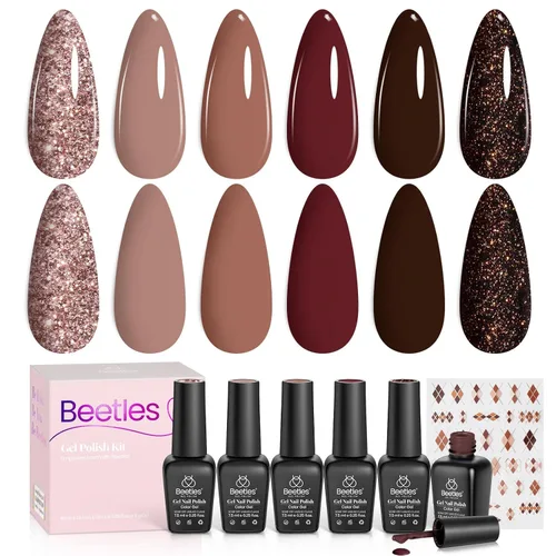 Miniatura 27 de Beetles - Esmalte de uñas de gel pastel, 6 colores, esmalte de gel macarrón, rosa claro, azul, verde, amarillo, morado, uñas suaves para todas