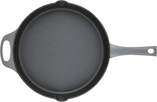 Miniatura 10 de Rachael Ray NITRO Sartén de Hierro Fundido con Mango Auxiliar y Picos Vertedores, 12 Pulgadas, Gris