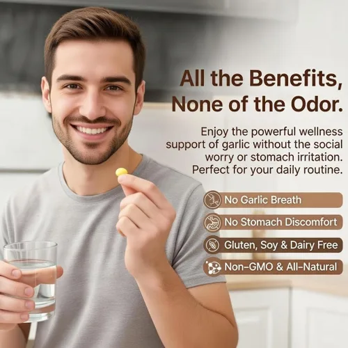 Miniatura 5 de Extracto de ajo envejecido, 300 cápsulas blandas, suplemento de ajo orgánico inodoro, madurado por 2 años, vegetariano, sin OMG, totalmente natural