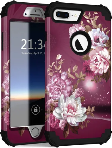Miniatura 81 de Hocase Funda para iPhone SE 2022/2020, resistente a prueba de golpes, de plástico duro+goma de silicona, funda protectora híbrida para iPhone SE
