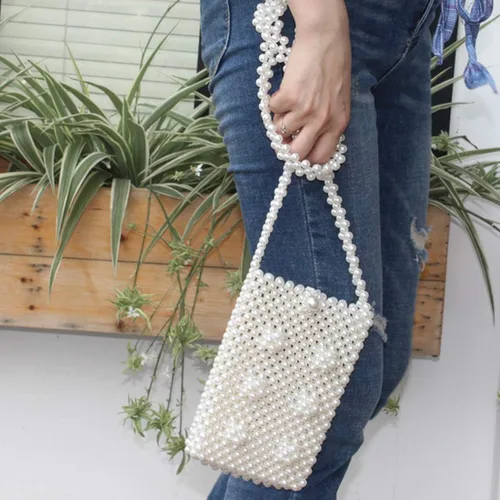 Miniatura 6 de LETODE Bolso de mano de lujo con borlas para mujer, bolso de mano de imitación para boda