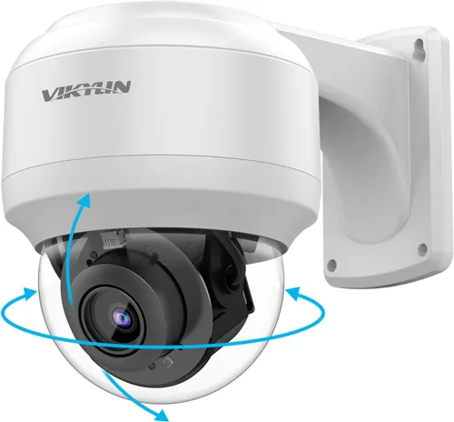 VIKYLIN Cámara 4K PTZ para exteriores 8MP IP POE con audio de 2 vías, zoom óptico Pan Tilt 5X/Cámara PTZ de seguridad de lente de 2.7 ~ 0.531 in,