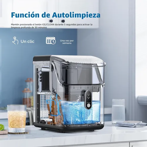 Miniatura 3 de COWSAR Nugget Ice Makers - Máquinas de hielo de nuggets para encimera, hielo suave masticable en pellets, con función de limpieza automática, 35