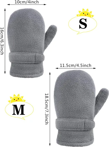 Miniatura 2 de SATINIOR 2 pares de guantes de forro polar suave Sherpa guantes cálidos de invierno para niños y niñas, clima frío