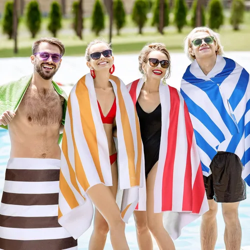 Miniatura 7 de EBOOT Paquete de 10 toallas de playa de gran tamaño, toallas de piscina extra grandes, de microfibra, de secado rápido, para adultos, mujeres