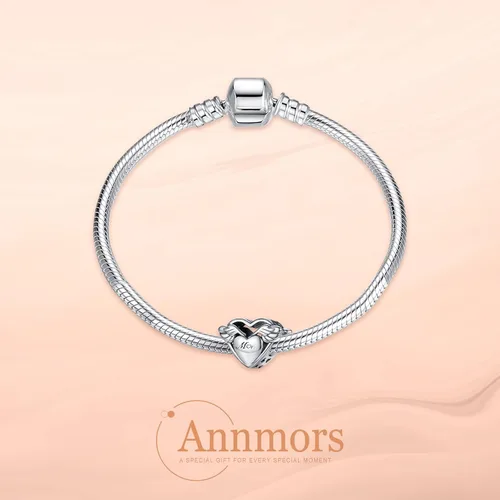 Miniatura 2 de Annmors Family Charm Love your Dad Mon Sister Infinity Charm fits Bracelets, 925 Sterling Silver-Lucky Charm for Woman Pendant Bead, Jewelry Beads