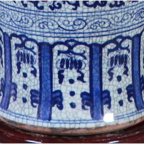 Miniatura 6 de Florero retro de cerámica para piso, florero de porcelana azul y blanco, para sala de estar, arreglo floral, decoración de gabinete de TV chino