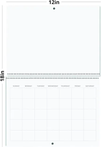 Miniatura 2 de Reskid Calendario de pared en blanco para álbum de recortes, paquete de 2, cartulina de 80 libras, sin fecha, 12 x 9 pulgadas, cerrado