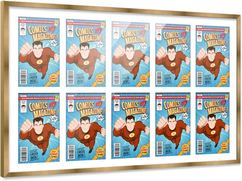 Miniatura 89 de Poster Palooza Marco de cómic con paspartú para 1 cómic de la Edad de Bronce publicado entre 1970 y 1985, marco de cómic negro para cómic de 7.25 x