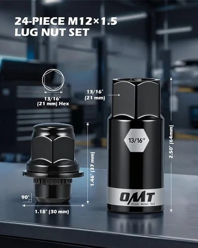 Miniatura 2 de Orion Motor Tech Tuercas de llanta M12x1.5, tuercas de rueda Mag de 0.472 x 0.059 in compatibles con Toyota Camry RAV4 Highlander Corolla Tacoma