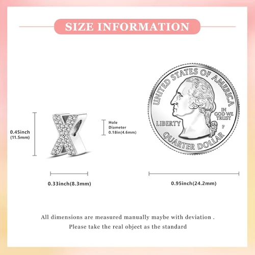 Miniatura 120 de PARCOM Dijes de letras compatibles con pulseras Pandora de plata esterlina S925 con iniciales para pulseras del alfabeto A-Z, cuentas de letras