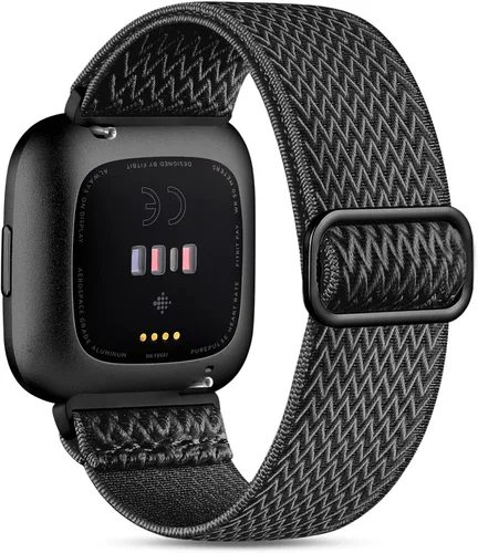 Miniatura 14 de Correa elástica compatible con correas de reloj Fitbit Versa, correa deportiva de nailon suave y transpirable de repuesto para mujeres y hombres