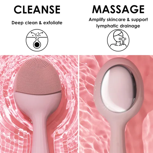 Miniatura 9 de JAPONESQUE SKINTherapy Limpiador facial sónico rejuvenecedor, dispositivo de limpieza impermeable recargable con cepillo de silicona, levanta
