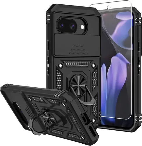 Miniatura 23 de Funda para Pixel 7a, con protectores de pantalla y funda para cámara, [grado militar] de 16 pies. Funda protectora probada contra caídas con soporte