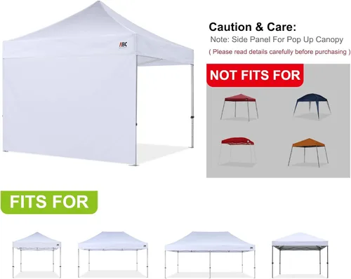 Miniatura 3 de ABCCANOPY - Toldo desplegable para el sol 10'x 10', pared lateral de 10' (1 panel), más de 15 colores, con cintas para sujetar de la estructura