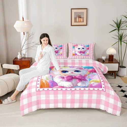 Miniatura 40 de Manfei - Juego de edredón para amantes de la gimnasia y la danza, tamaño individual, juego de ropa de cama romántica con diseño de cielo estrellado