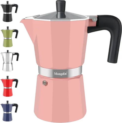 Miniatura 15 de Mongdio - Cafetera de café espresso para estufa Moka, Cafetera Cubana para estufa, Cafetera Mocha Greca Italiana, para 6 tazas de espresso, 10 onzas