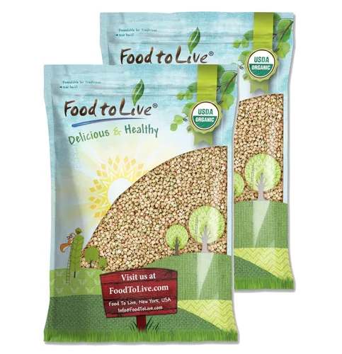 Miniatura 10 de Food to Live - Granos de trigo sarraceno orgánico sin gluten, 1 libra - Grano entero crudo descascarado. Cocción rápida. Perfecto para kasha