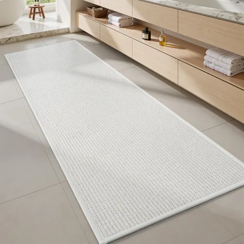 Miniatura 14 de MontVoo Tapete de baño de felpilla absorbente, de secado rápido, con parte trasera de goma, antideslizante, lavable, ultra delgado, para debajo